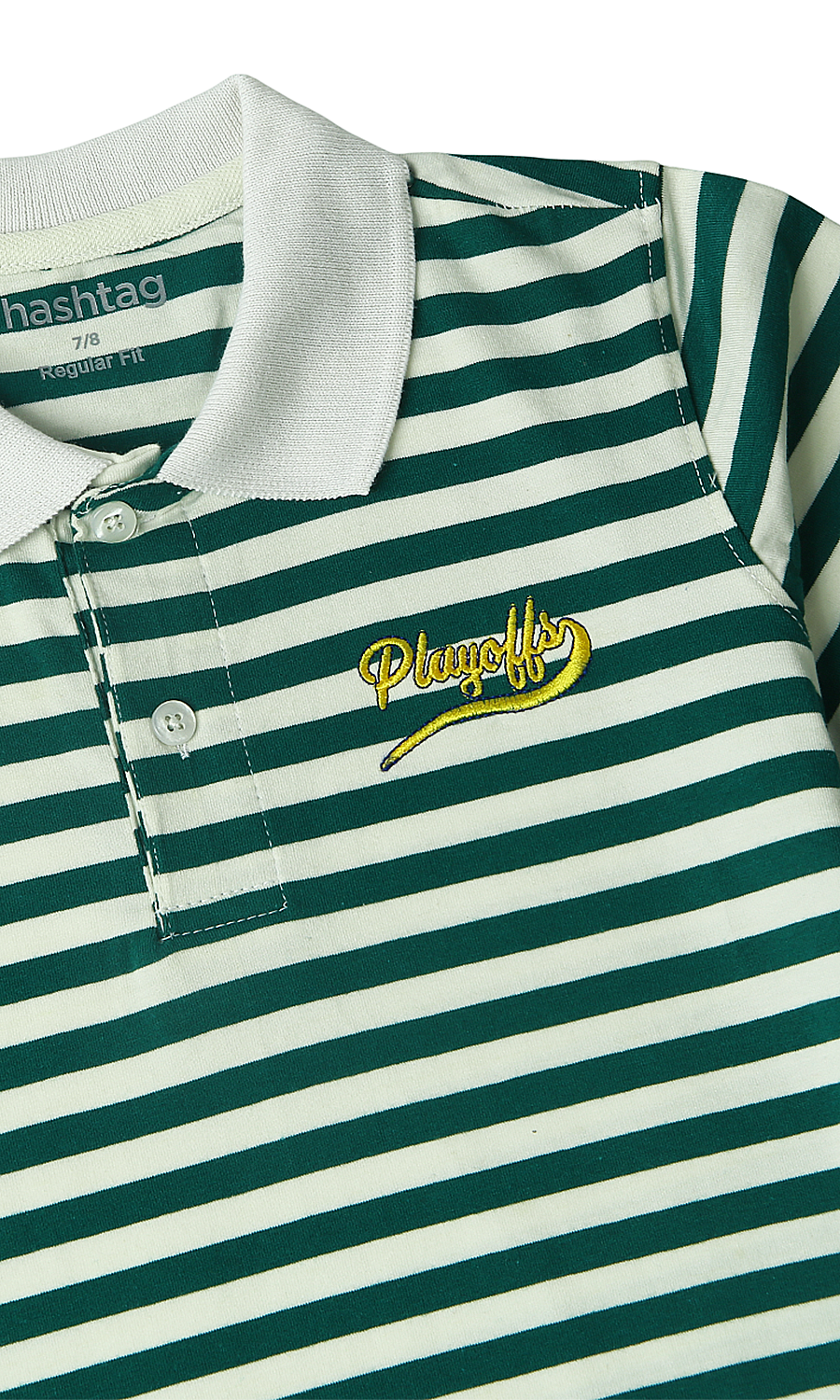 Boys Stripes Polo T-Shirt - Green