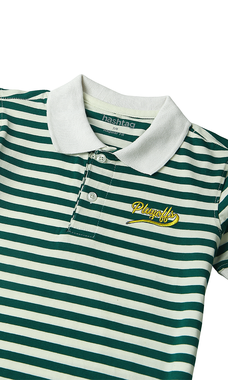 Boys Stripes Polo T-Shirt - Green