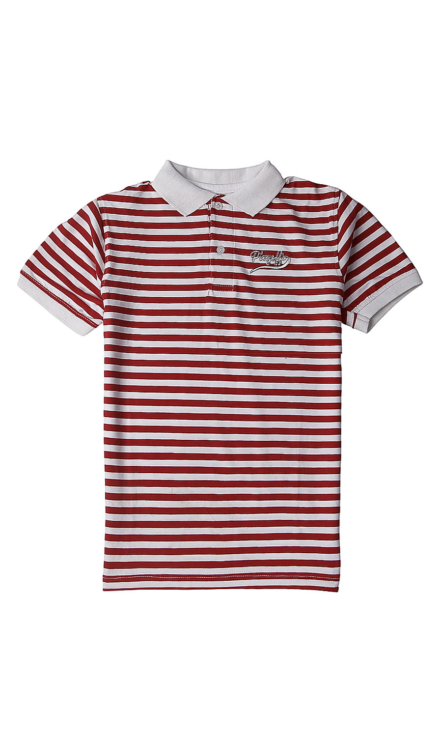 Boys Stripes Polo T-Shirt - Red