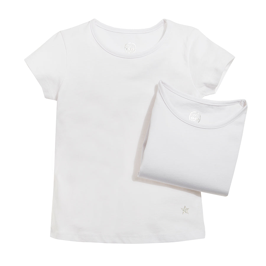 Girls T-Shirt Pack Of 2 - White