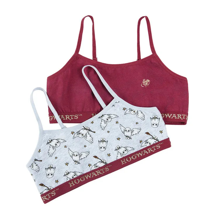 Girl's Bra Gray Burgundy Harry Potter Set of 2