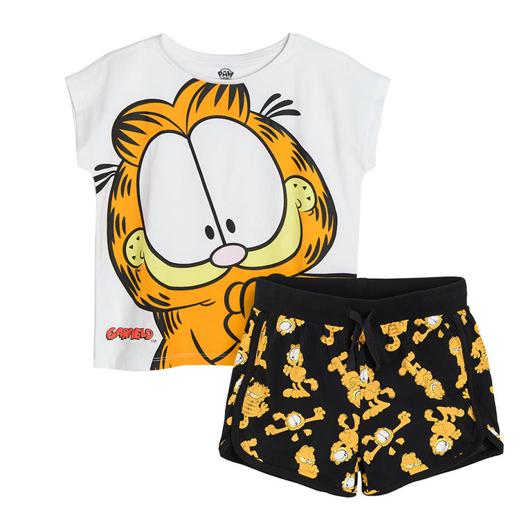 Girl's Pajamas Black And White Garfield