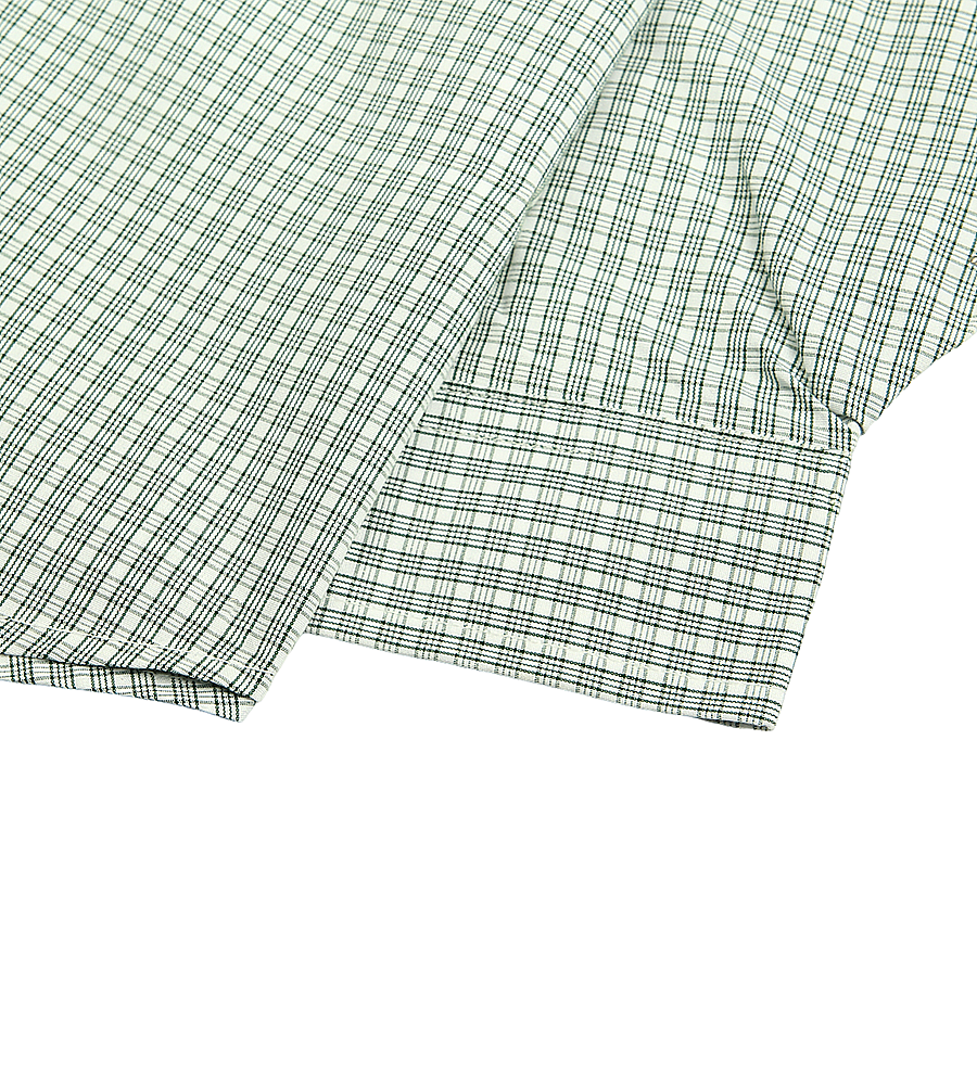 Boys Cotton Check Shirt - Olive Green