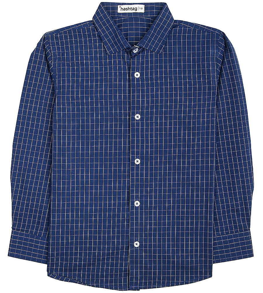 Boys Cotton Stripe Shirt - Navy Blue