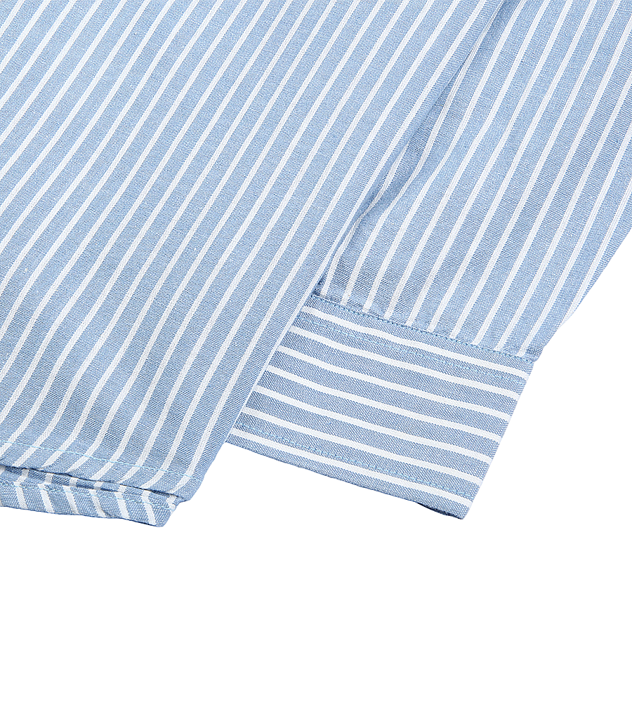 Boys Cotton Stripe Shirt - Skyblue