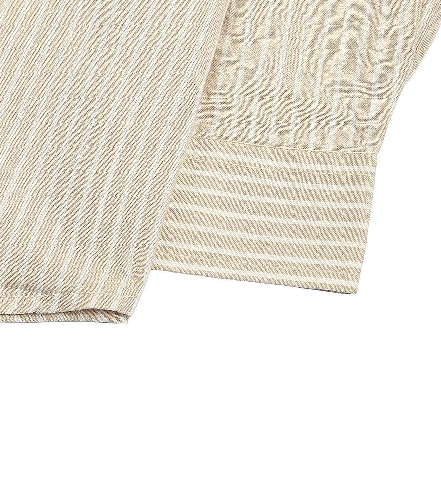 Boys Cotton Stripe Shirt - Fawn