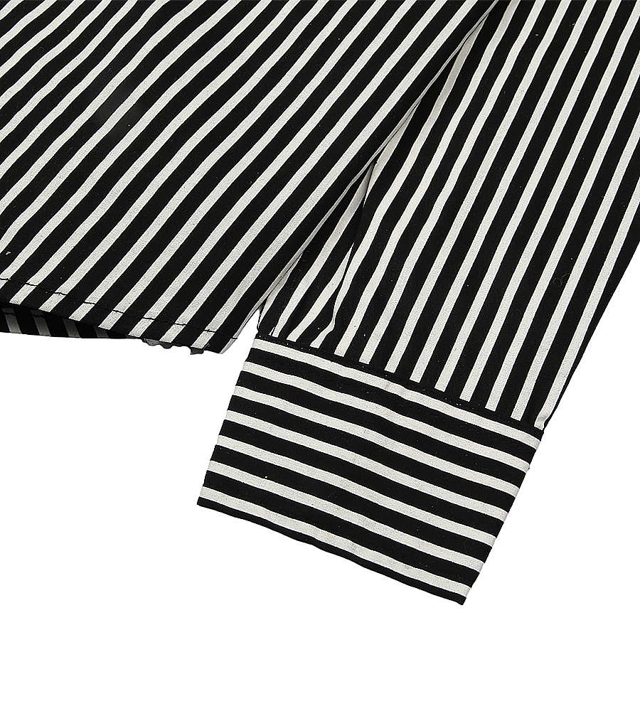 Boys Striped Formal Shirt - Black & White