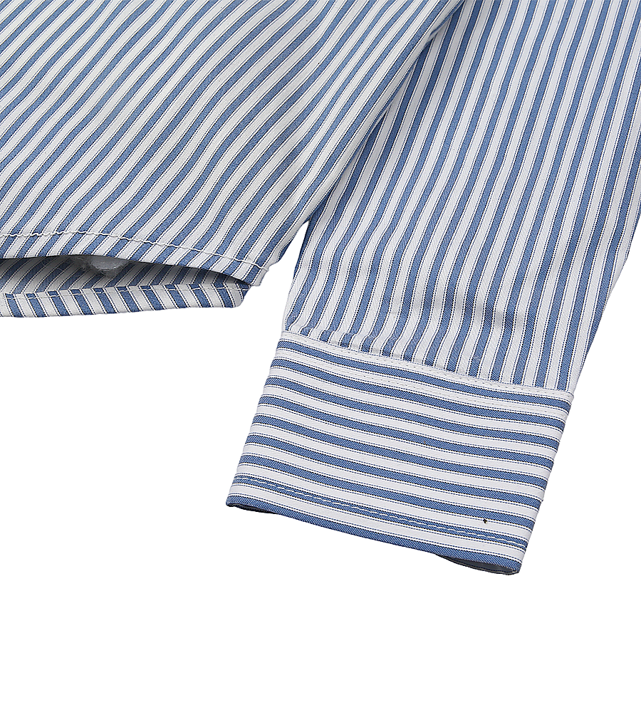 Boys Striped Formal Shirt - Navy Blue