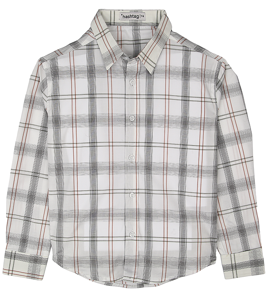 Boys Casual Check Shirt - White