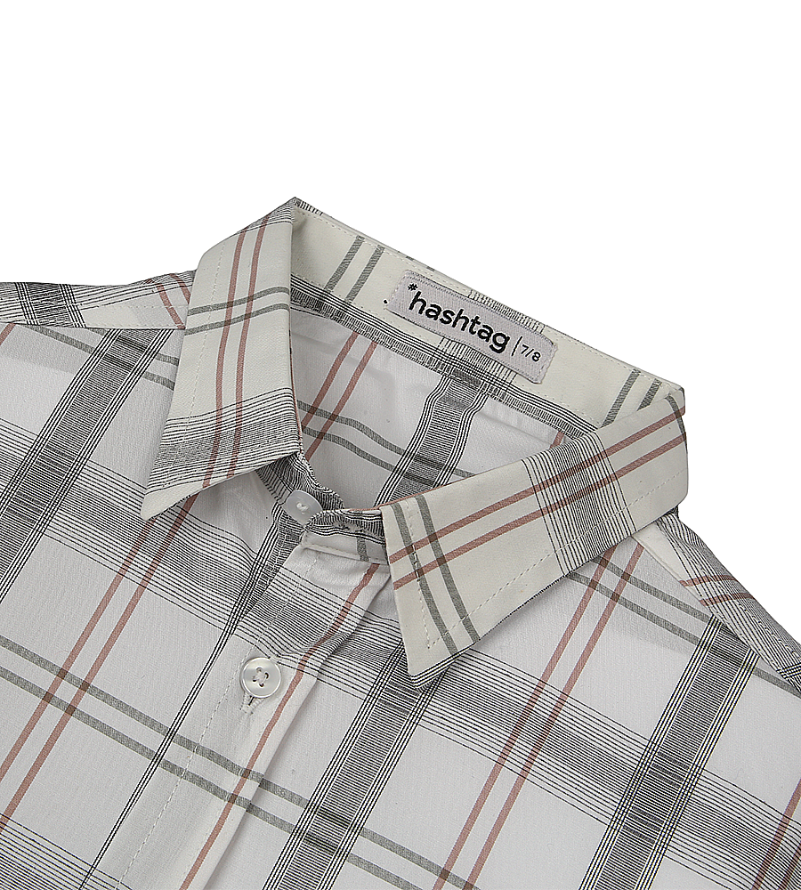 Boys Casual Check Shirt - White