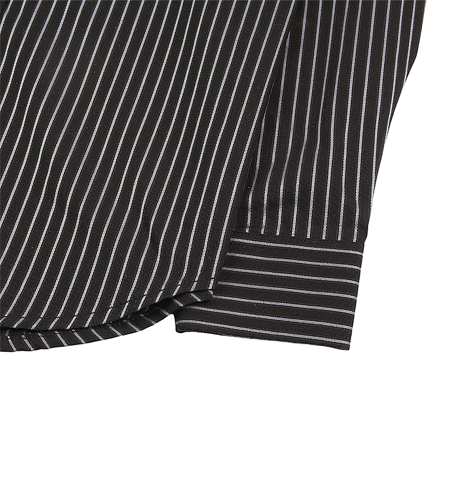 Boys Cotton Stripe Shirt - Black