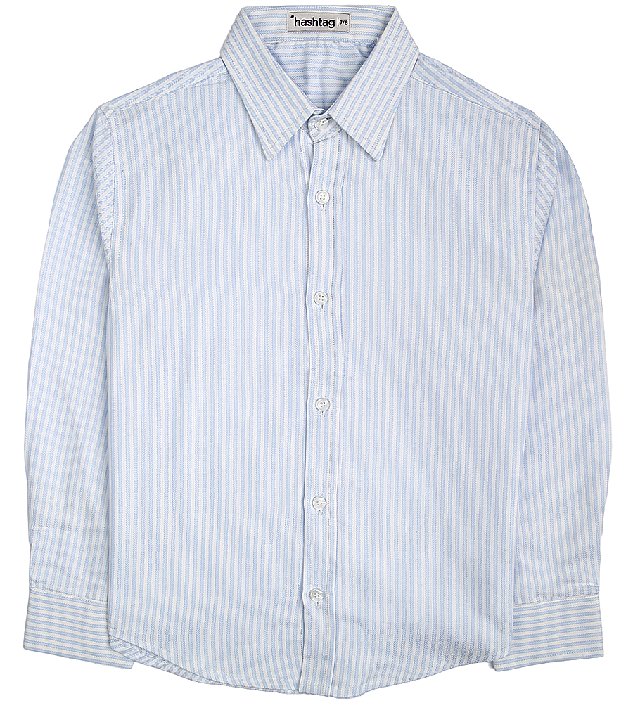 Boys Cotton Stripe Shirt - White