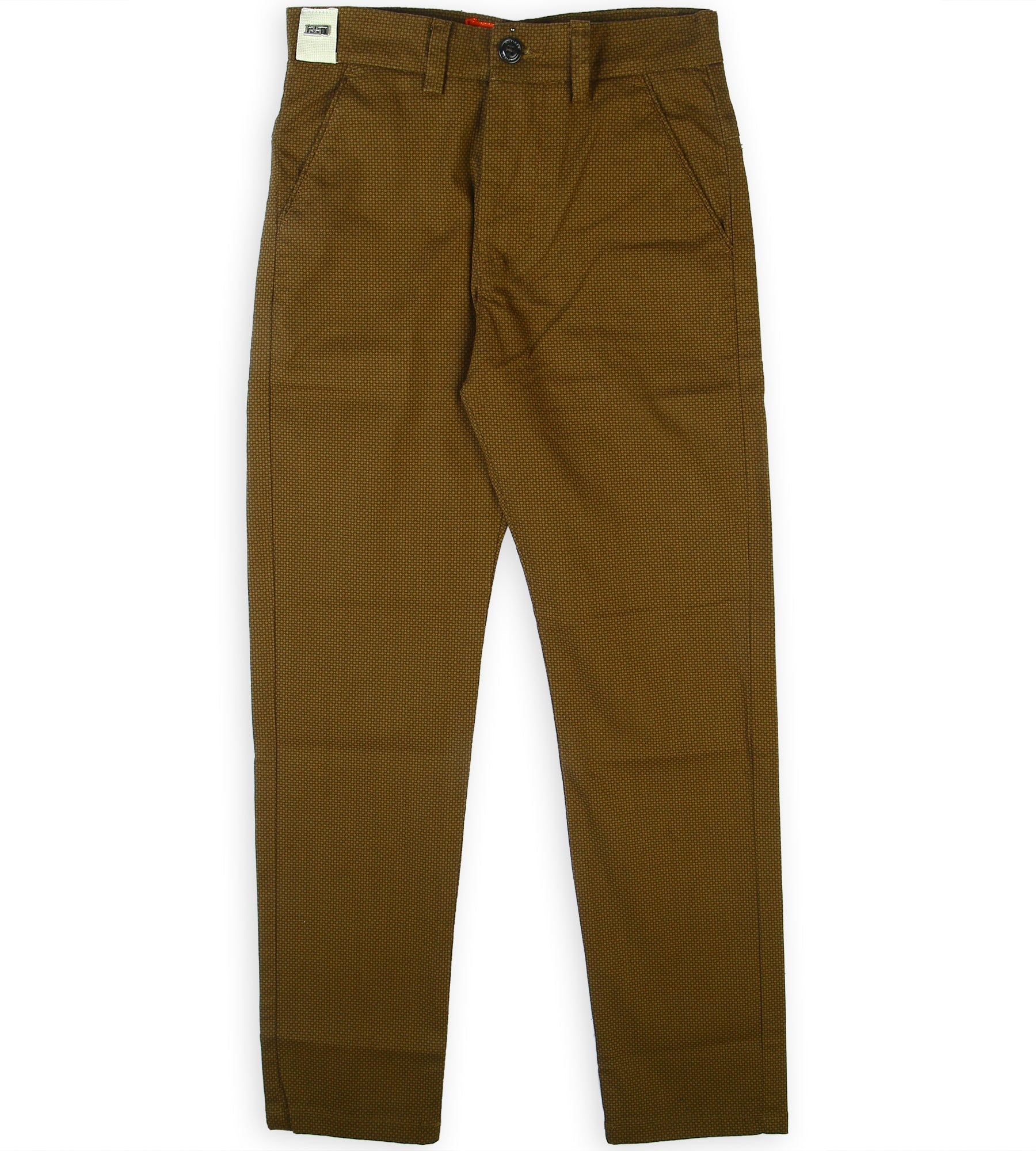 Boys Stitched Chino Pant - Dark Brown