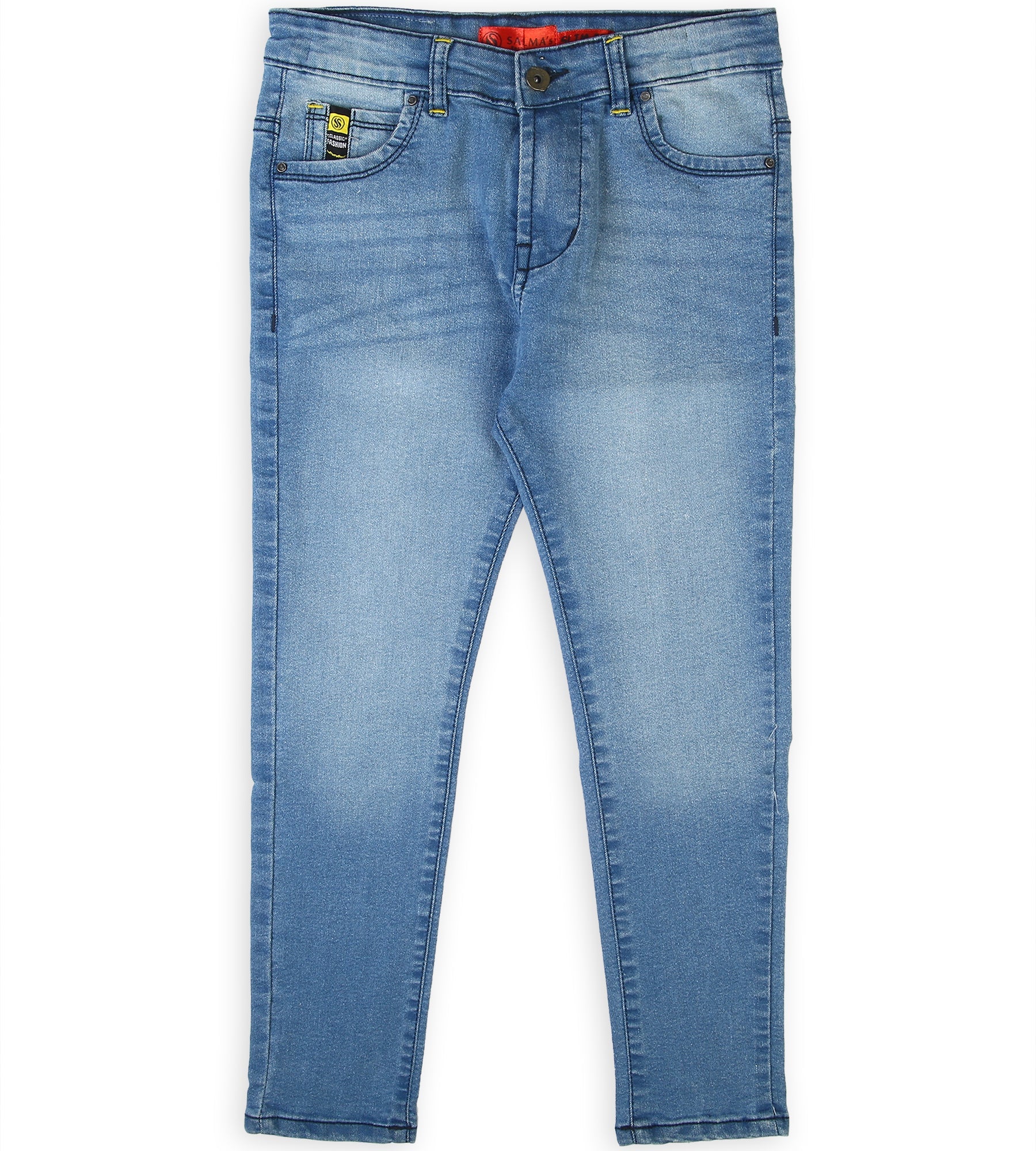 Boys Stitched Denim Pant - Light Blue