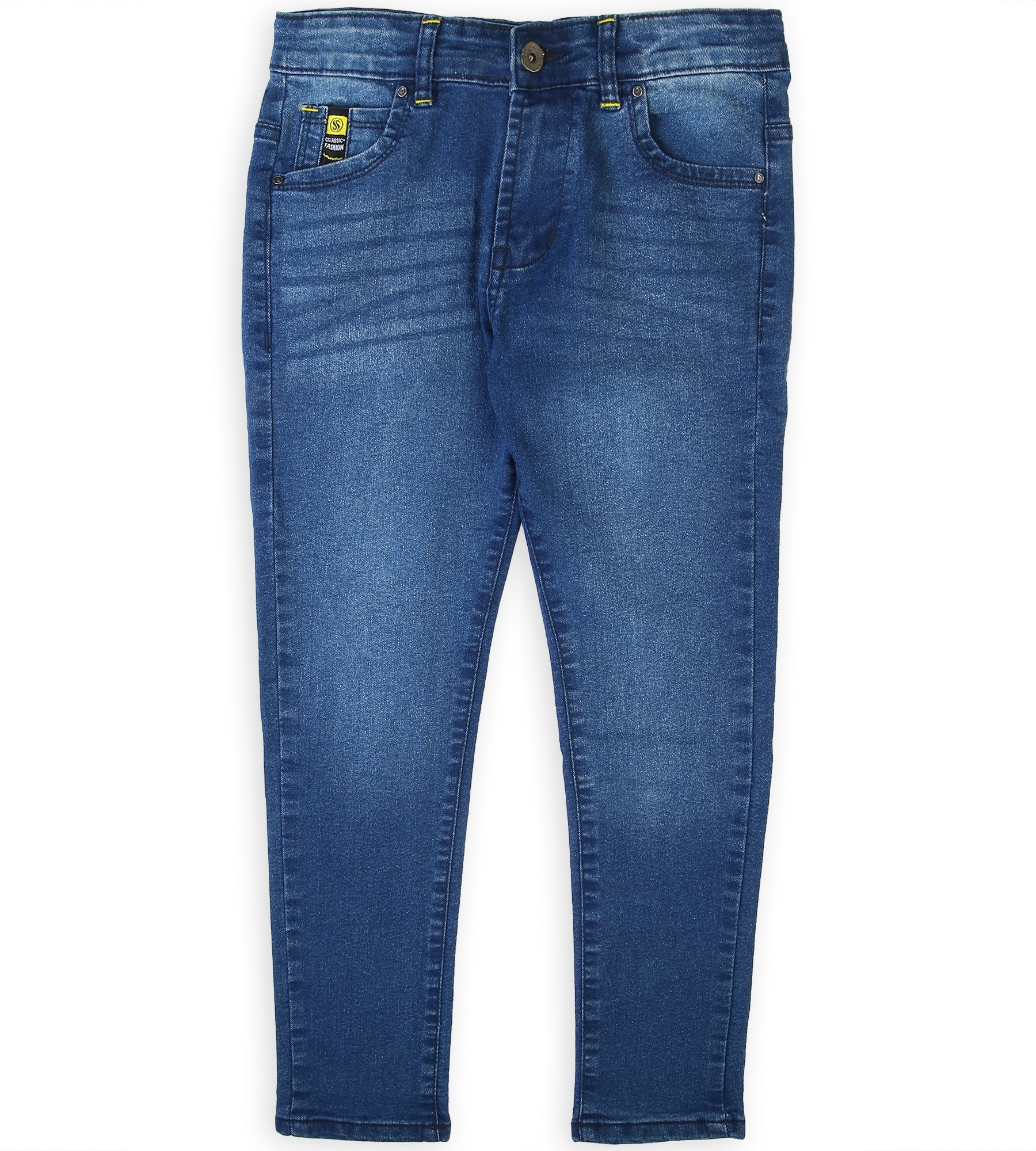 Boys Stitched Denim Pant -  Blue