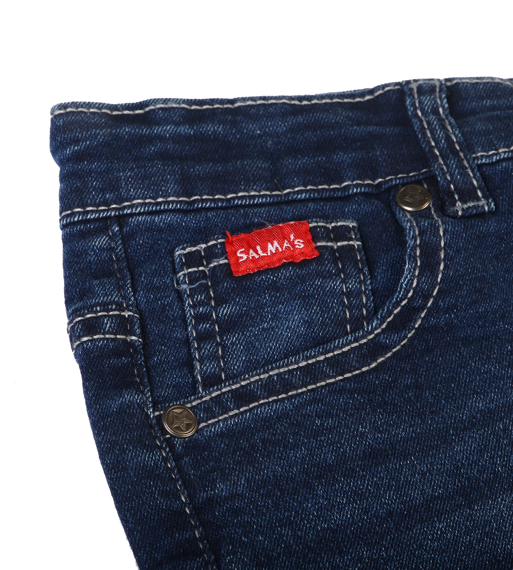 Boys Stitched Denim Pant -  Blue