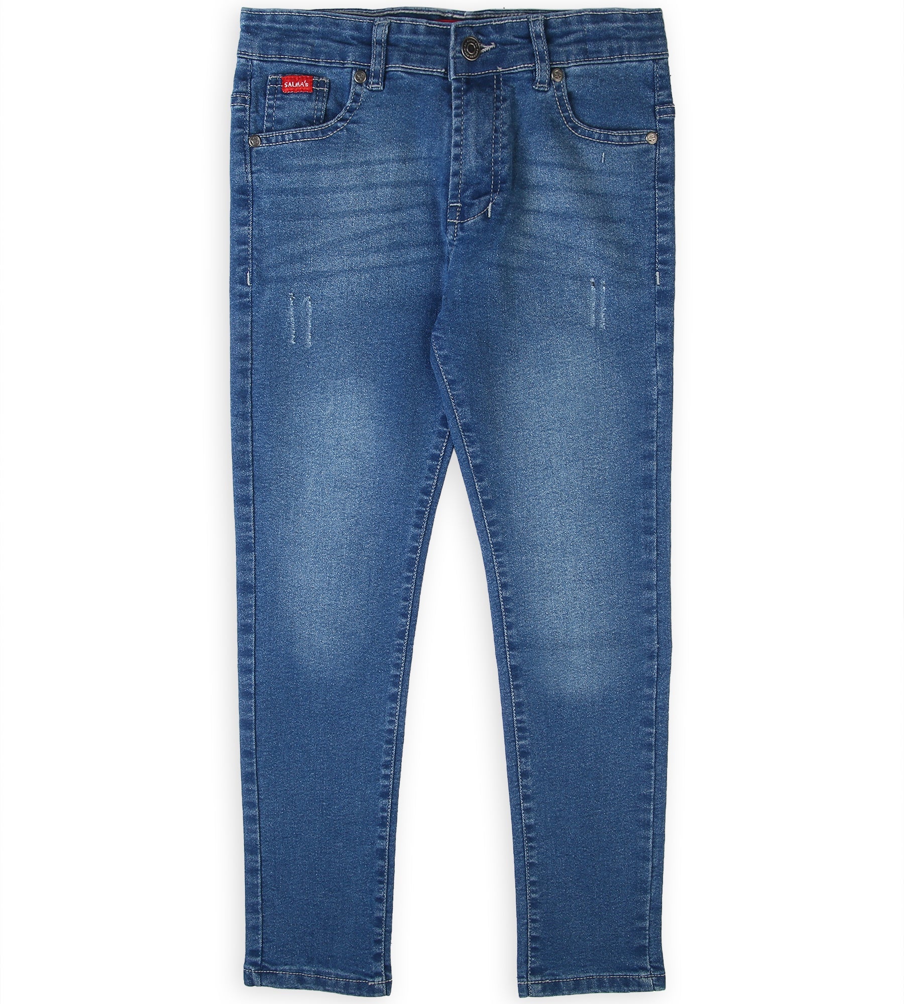 Boys Stitched Denim Pant -  Blue