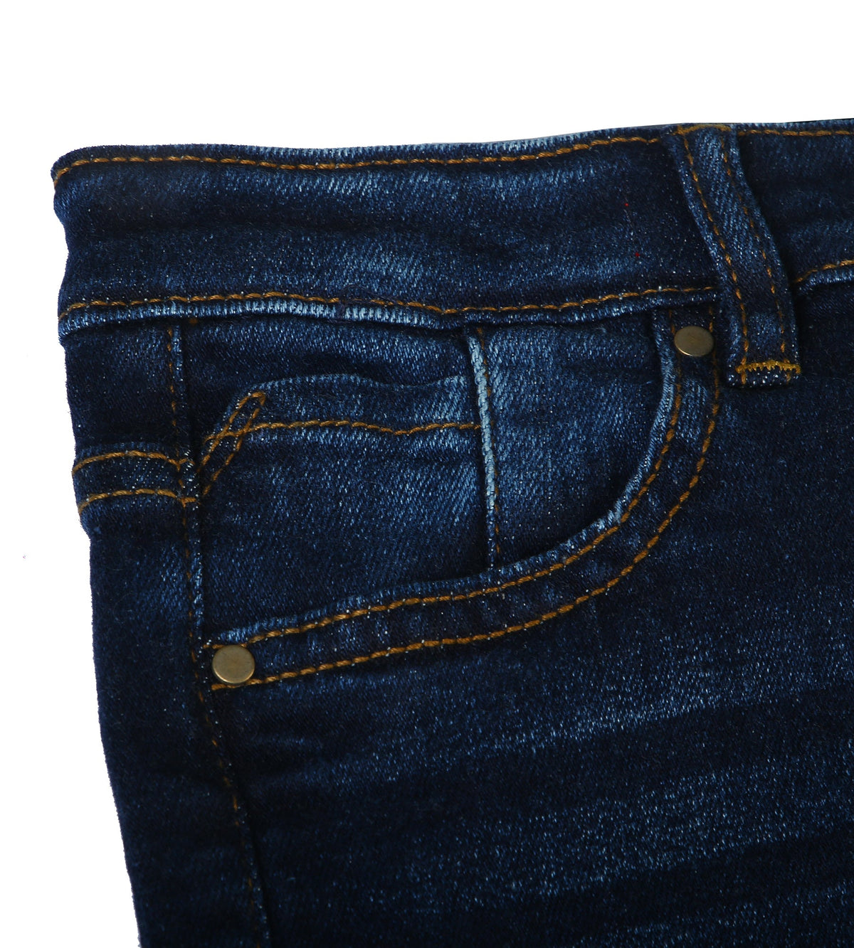 Boys Stitched Denim Pant - Dark Blue
