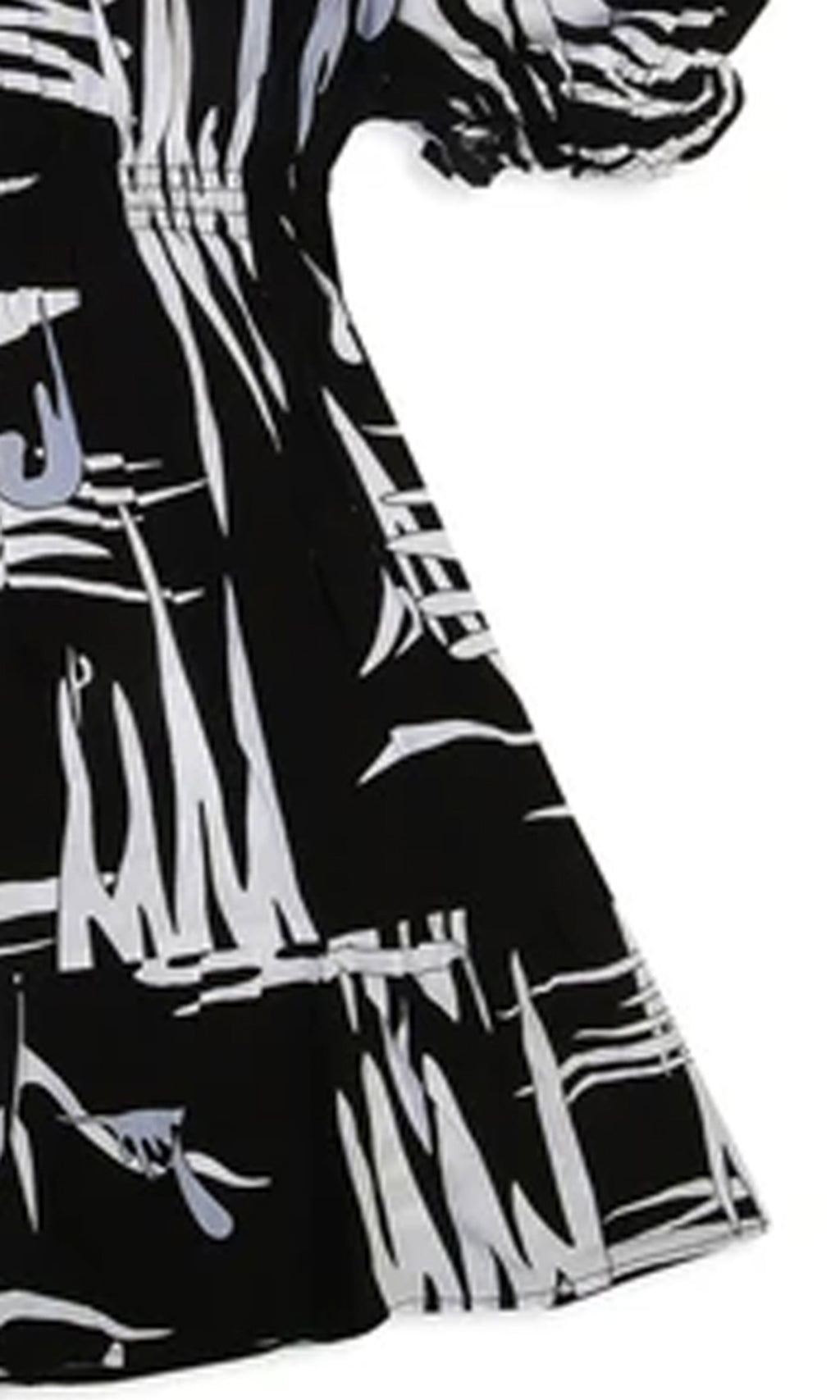 Girls Linen Printed Frock - Black