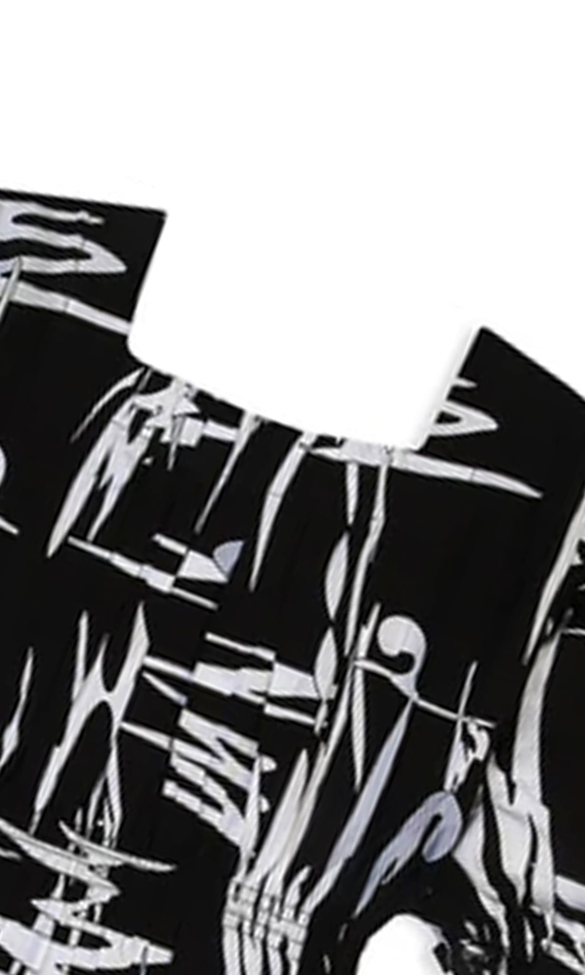 Girls Linen Printed Frock - Black