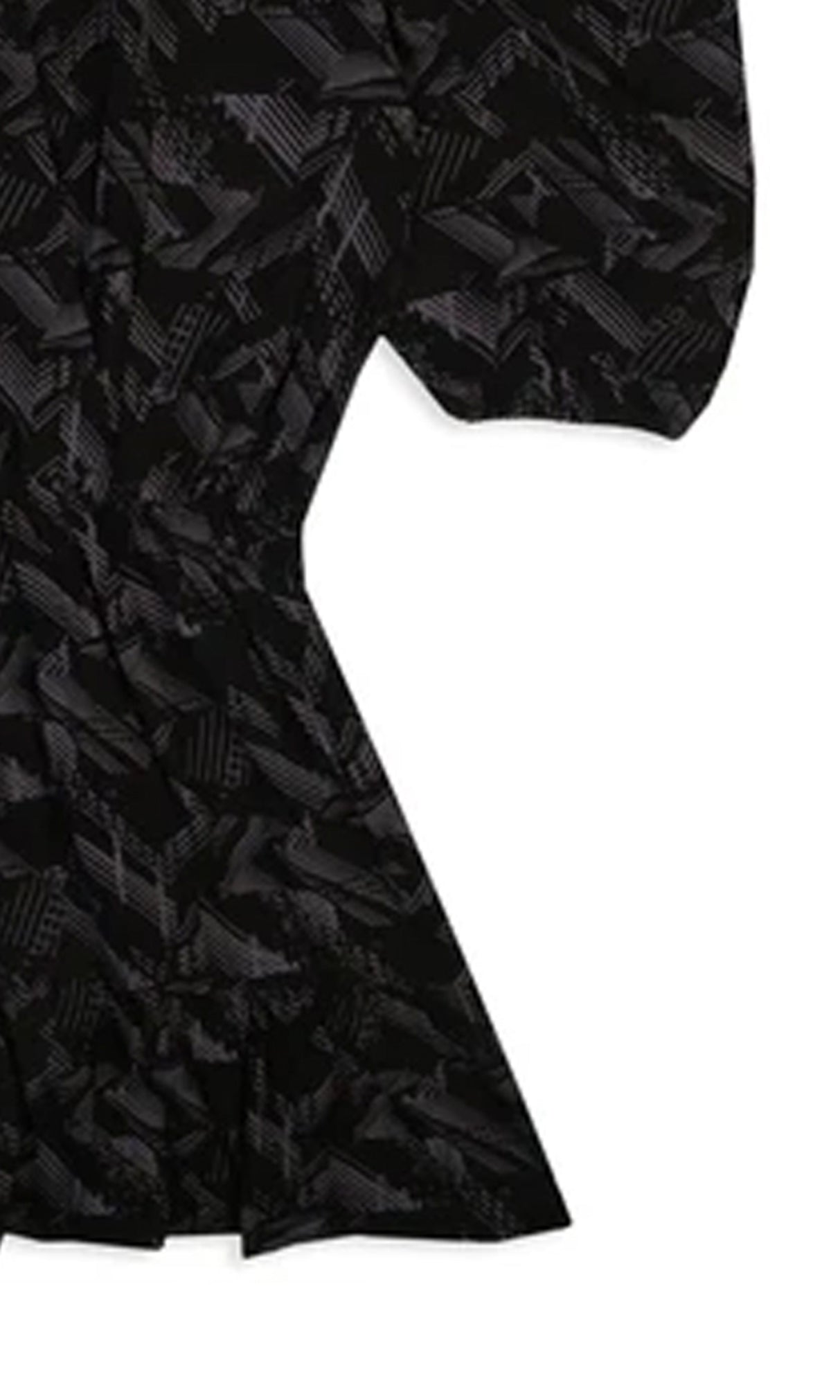 Girls Linen Printed Frock - Black