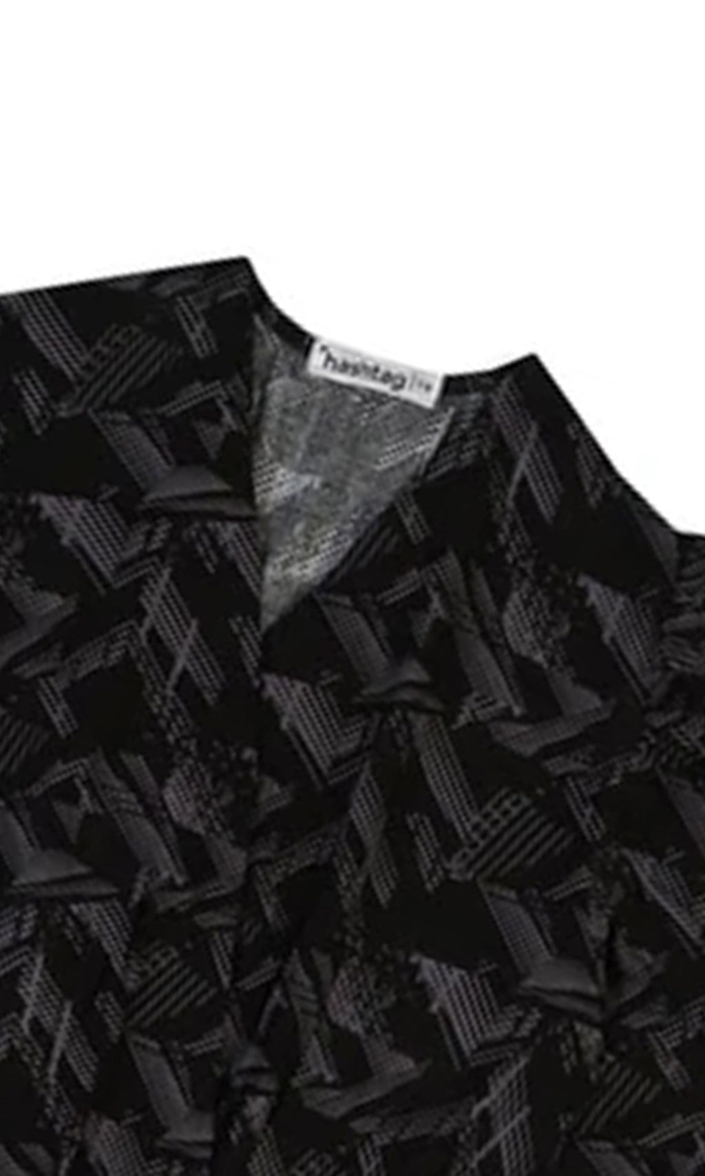 Girls Linen Printed Frock - Black