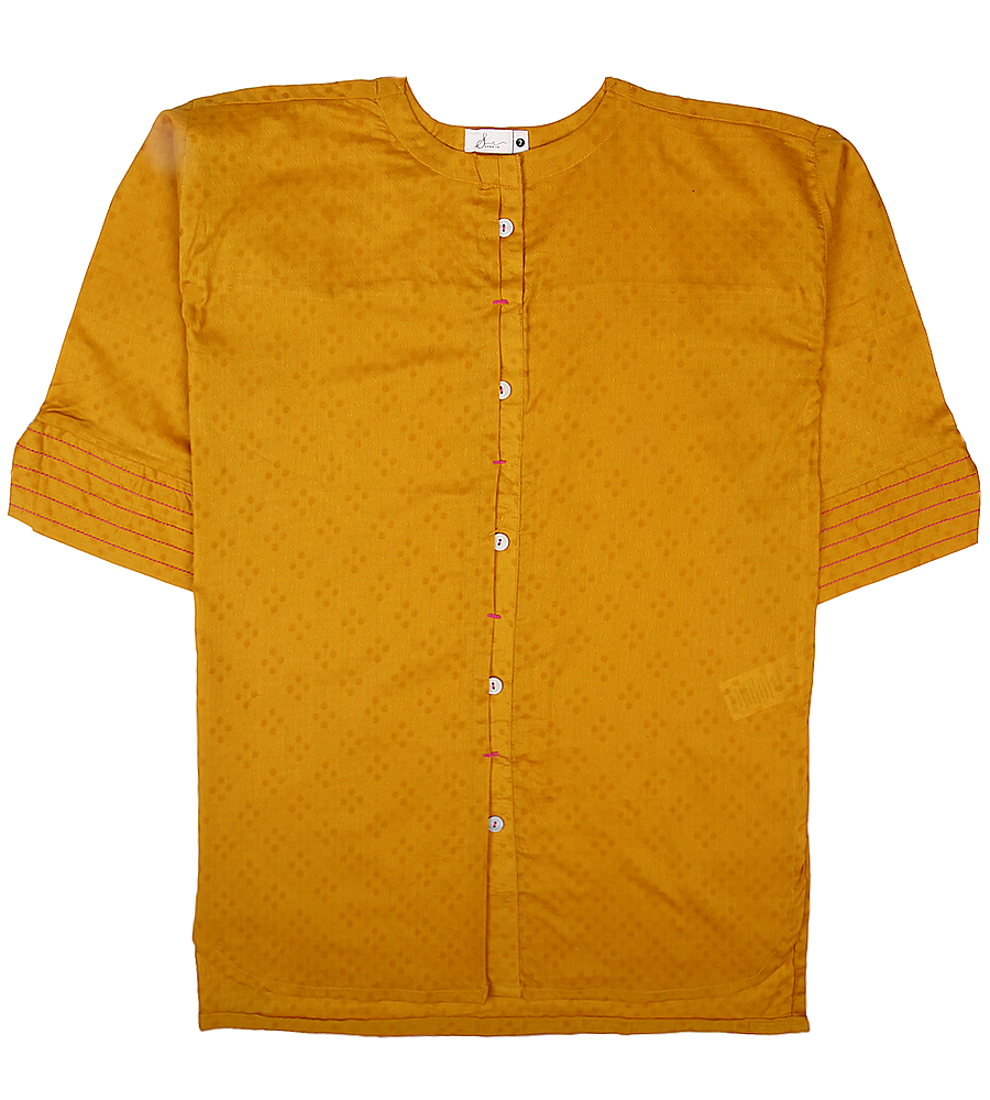 Girls Stitched Jacquard 2 PCs - Mustard