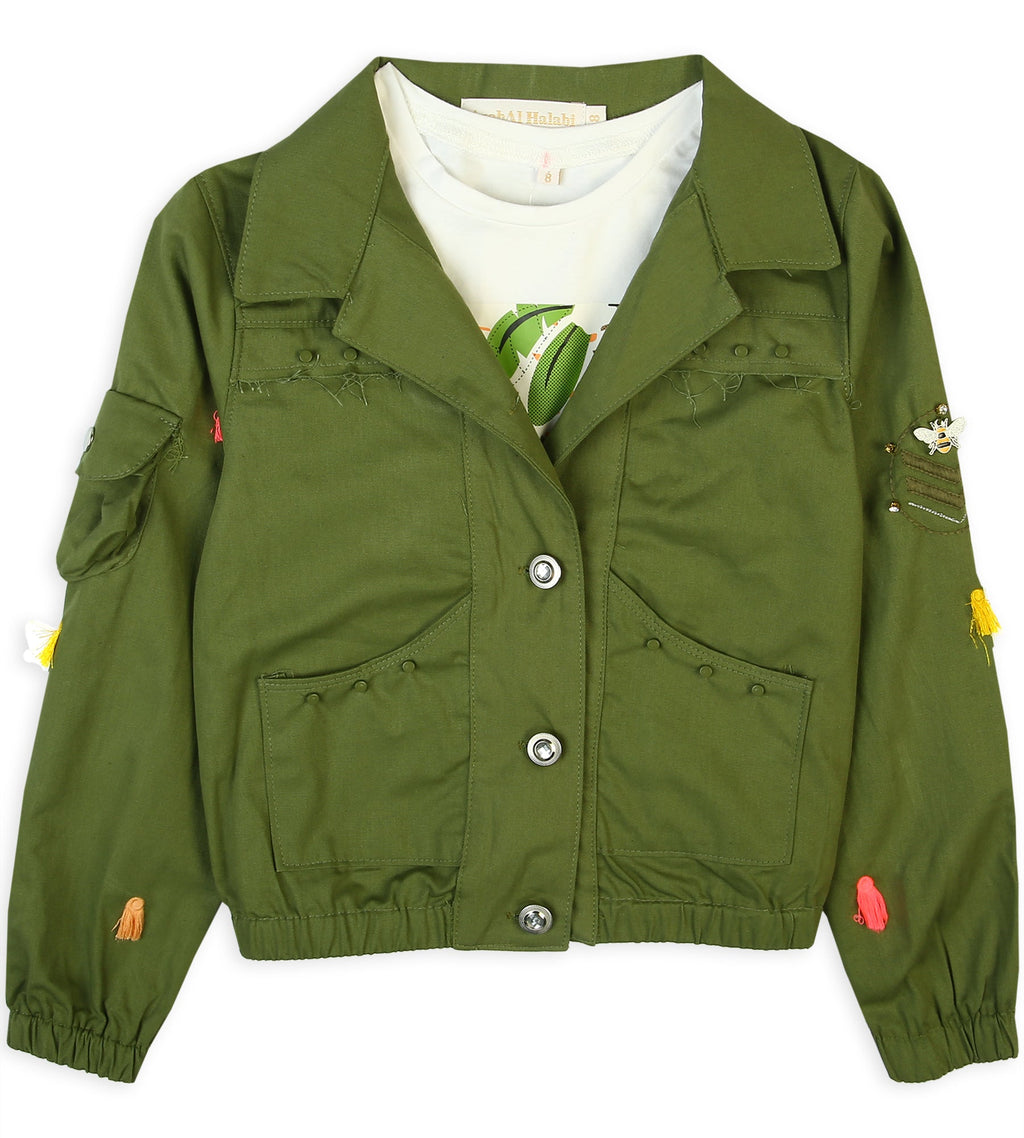 Girl's 3 PCs Suit - Dark Green