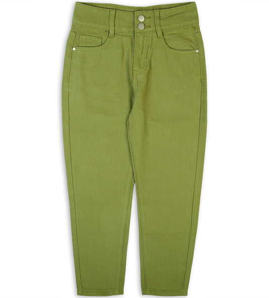 Girl's Denim Pant - Green