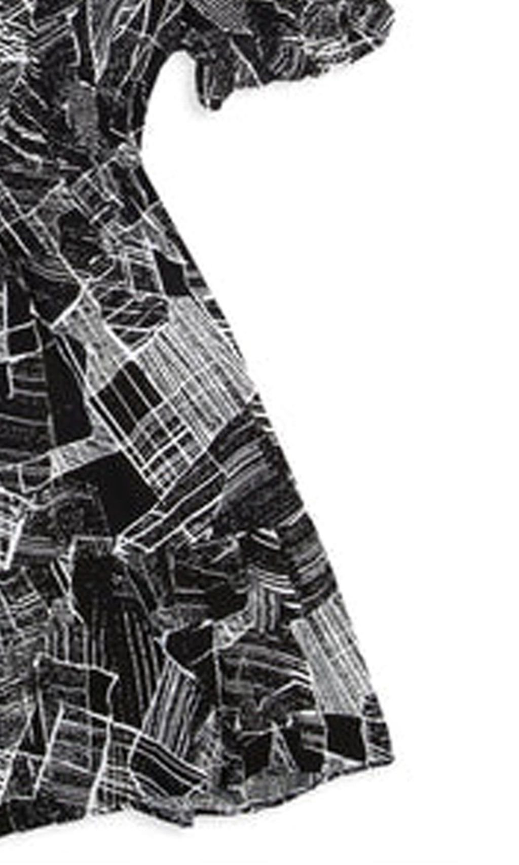 Girls Linen Printed Frock - Black
