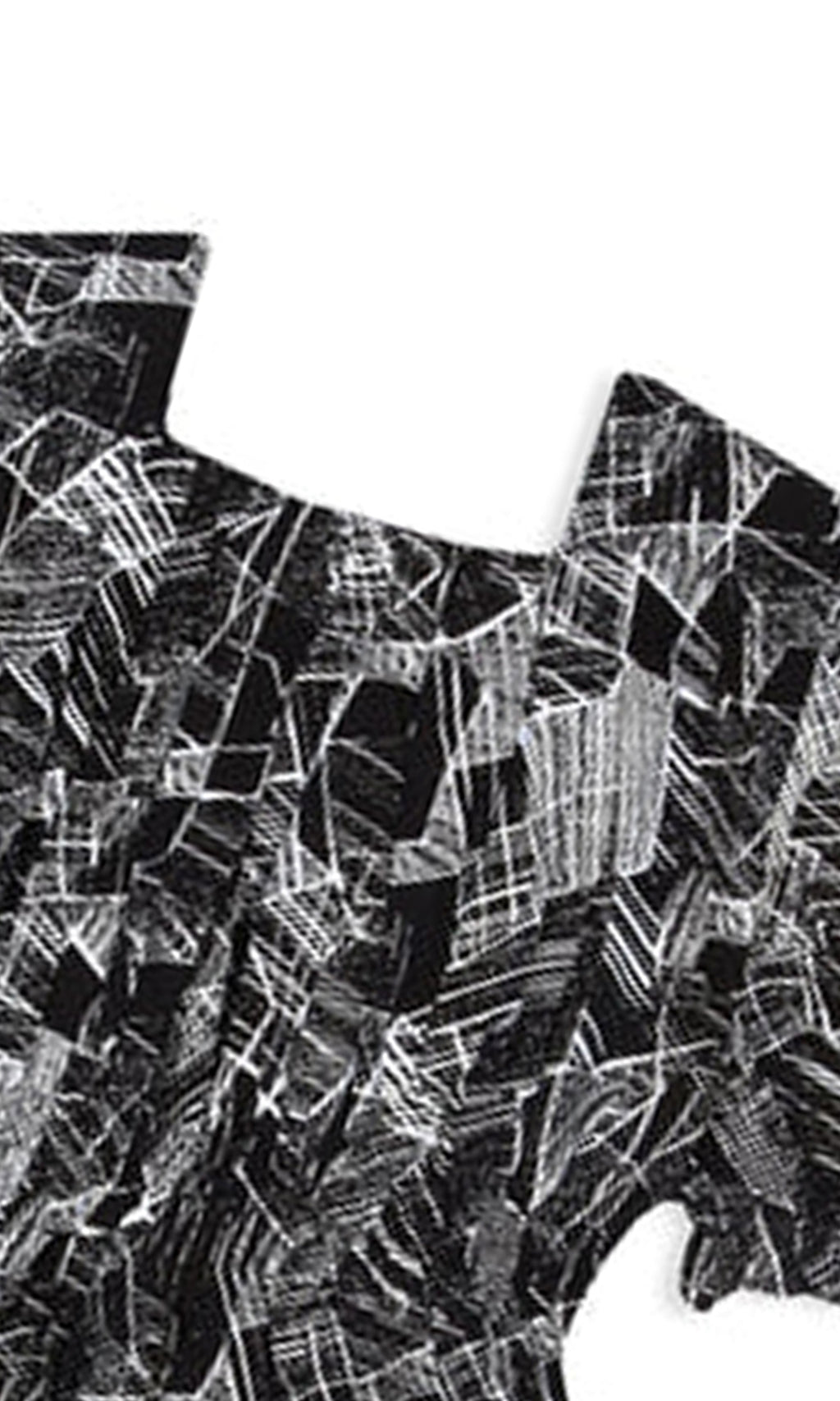 Girls Linen Printed Frock - Black