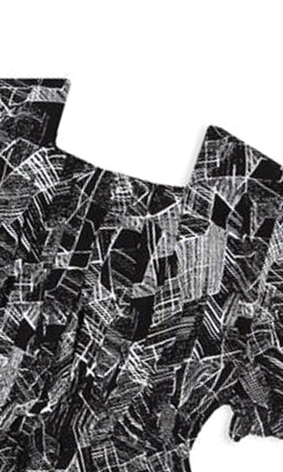 Girls Linen Printed Frock - Black