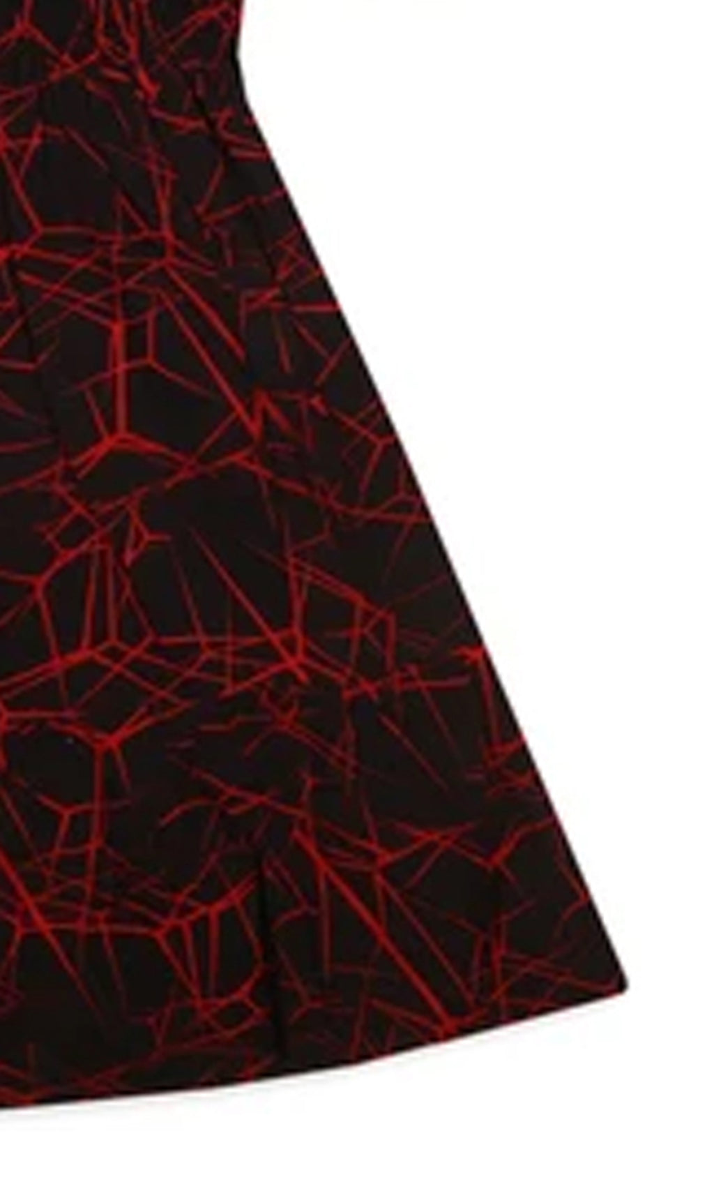 Girls Linen Printed Frock - Red