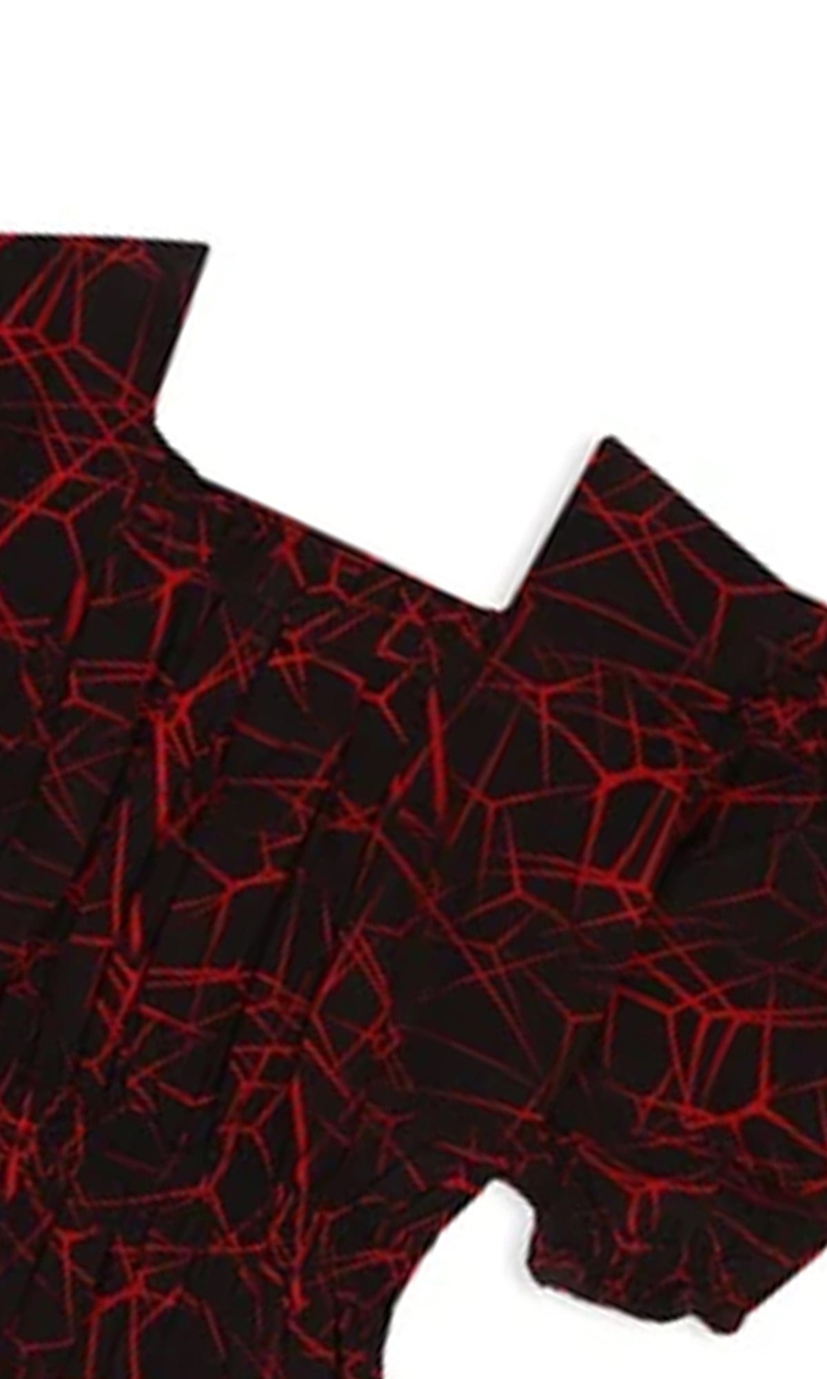 Girls Linen Printed Frock - Red