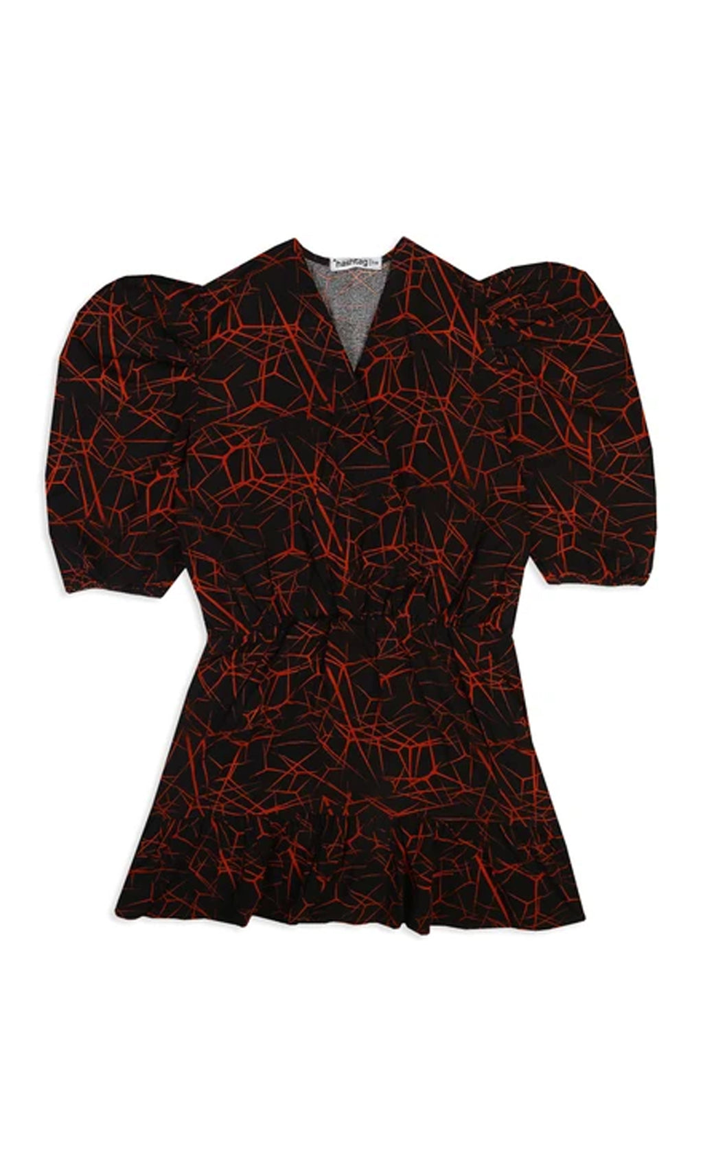 Girls Linen Printed Frock - Red