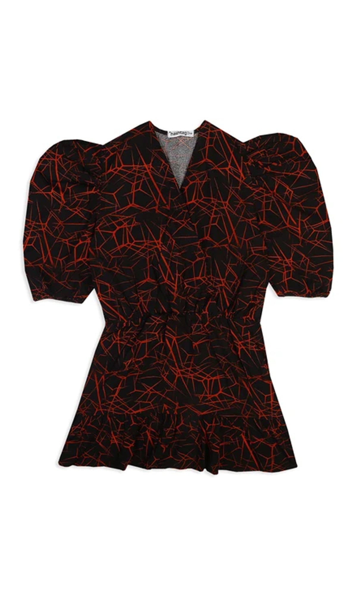 Girls Linen Printed Frock - Red