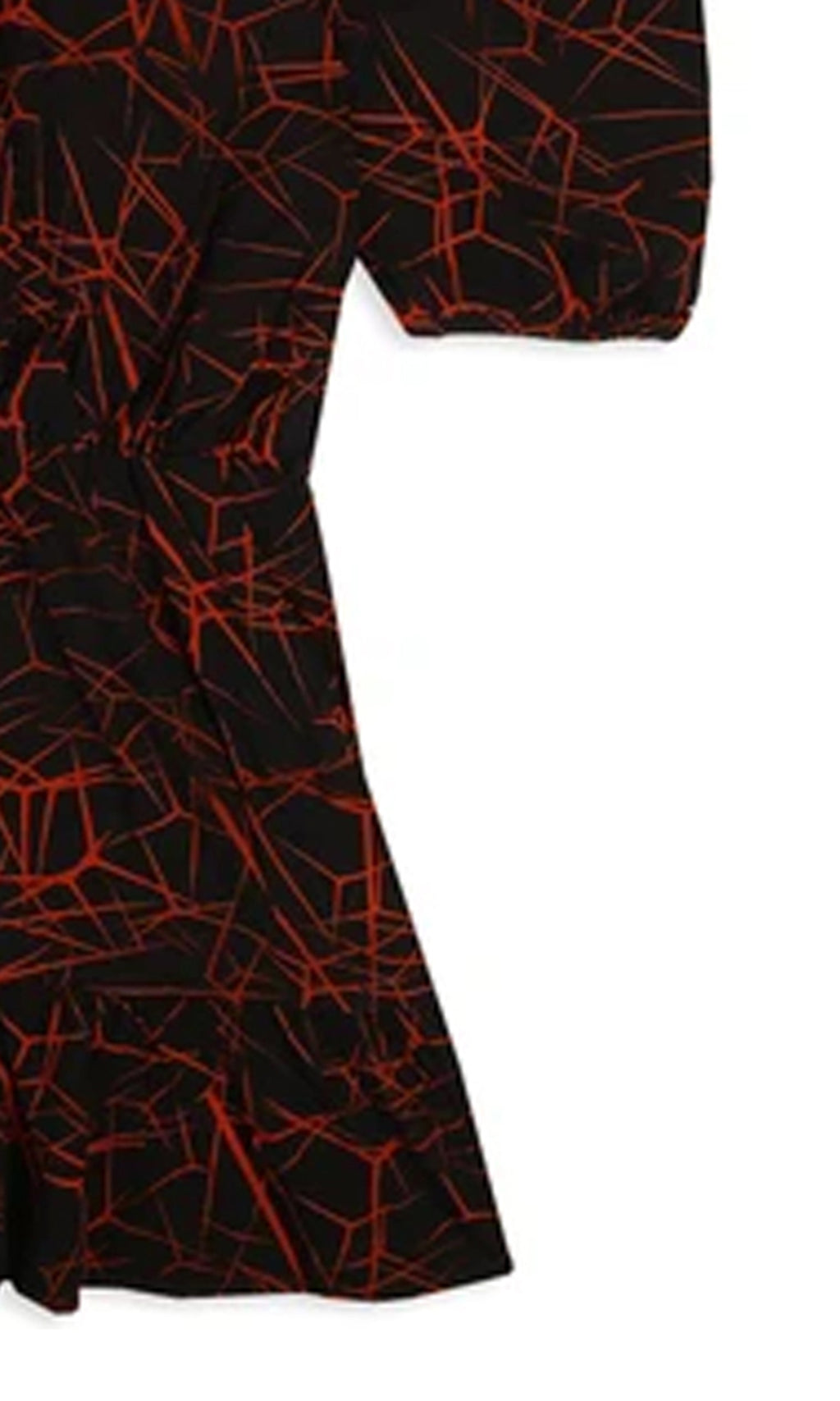 Girls Linen Printed Frock - Red