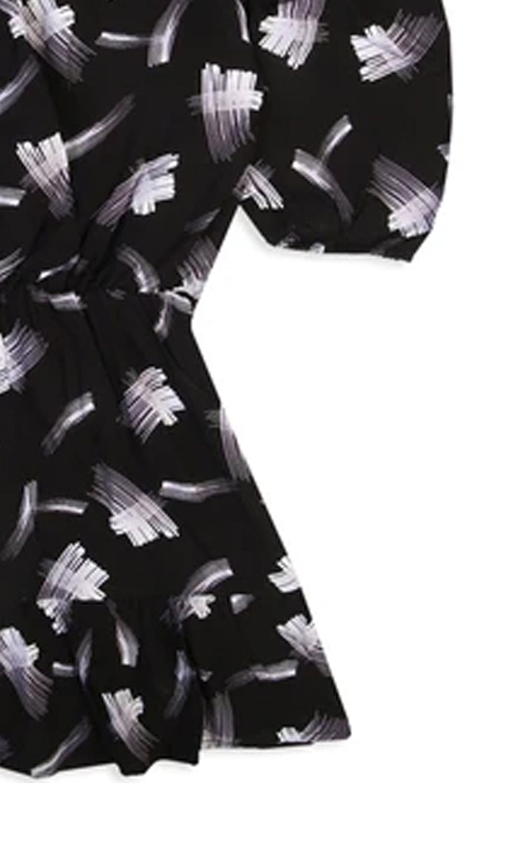 Girls Linen Printed Frock - Black