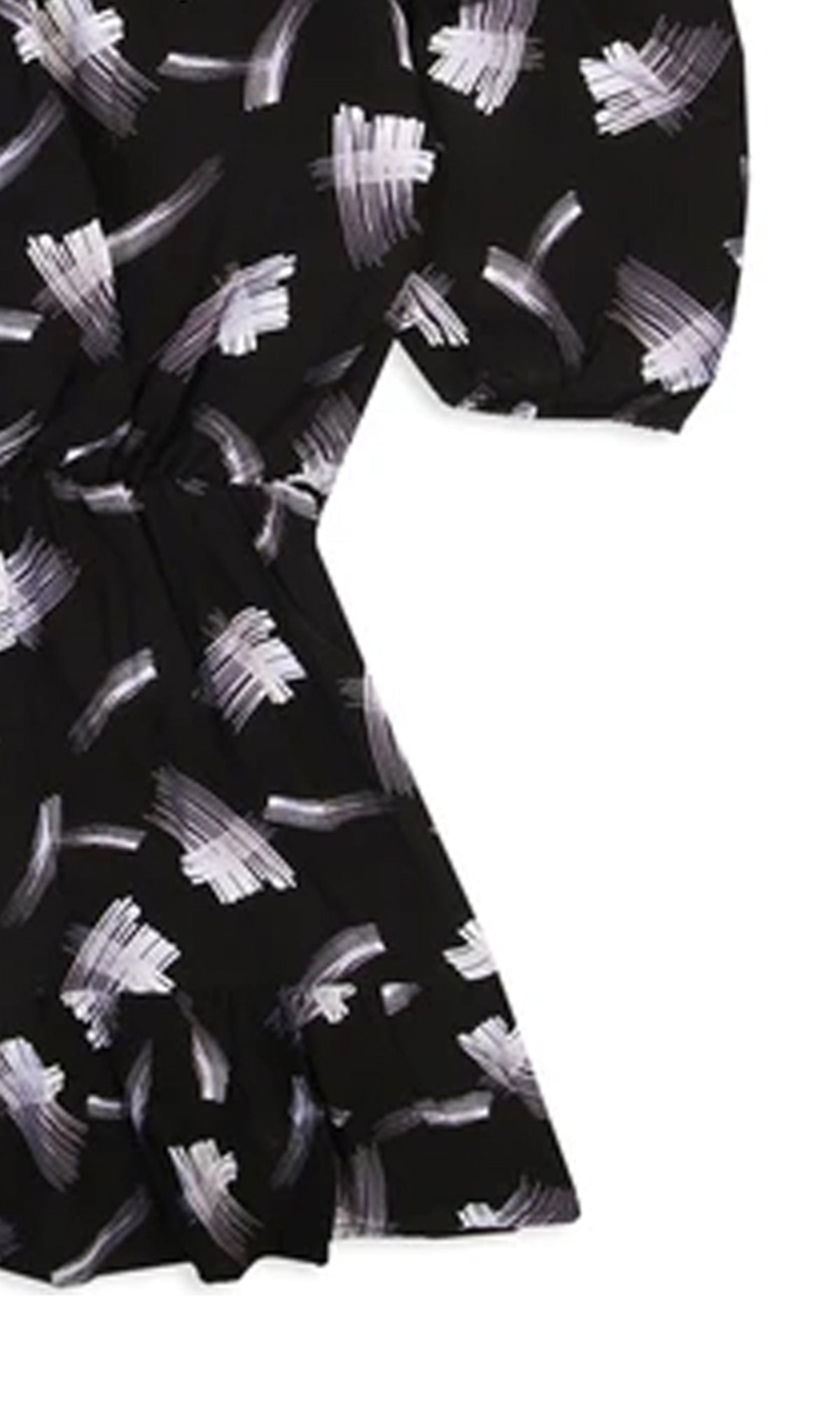 Girls Linen Printed Frock - Black