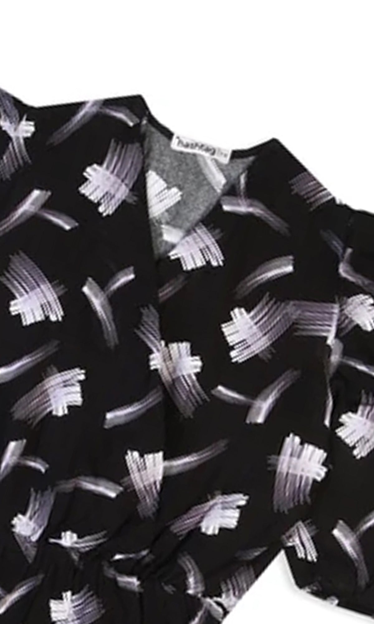 Girls Linen Printed Frock - Black