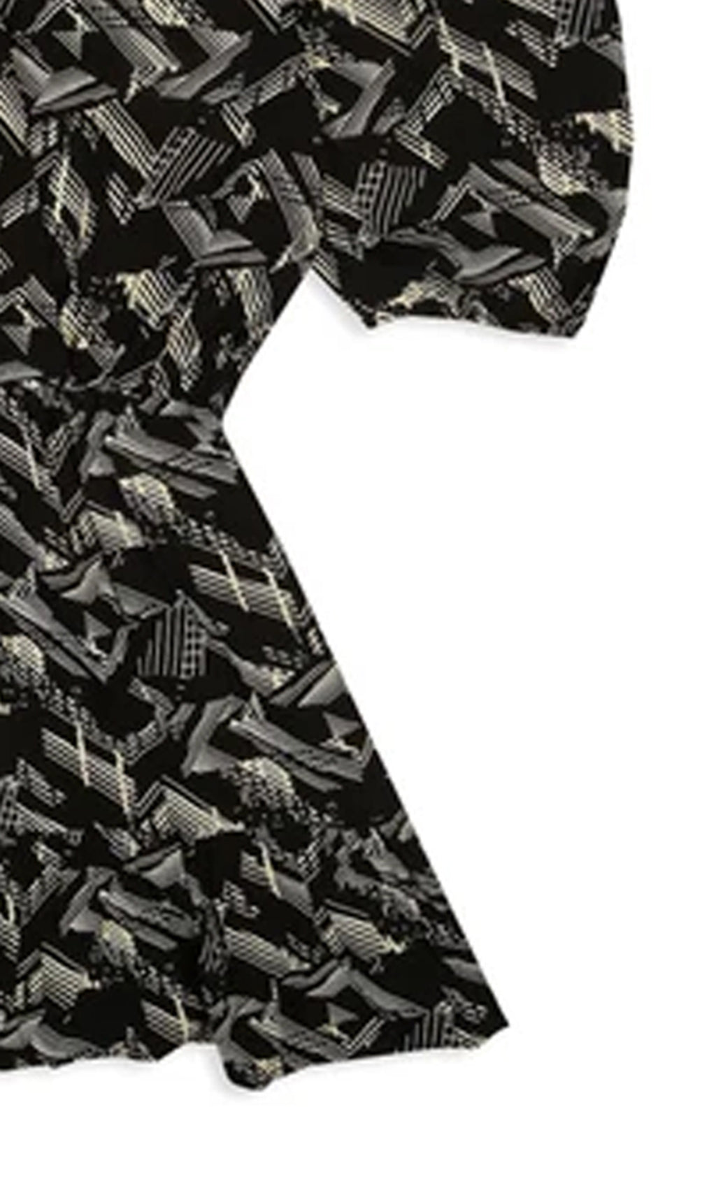 Girls Linen Printed Frock - Black