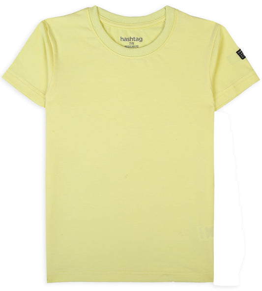 Boys Cotton Basic T-Shirt - Lemon