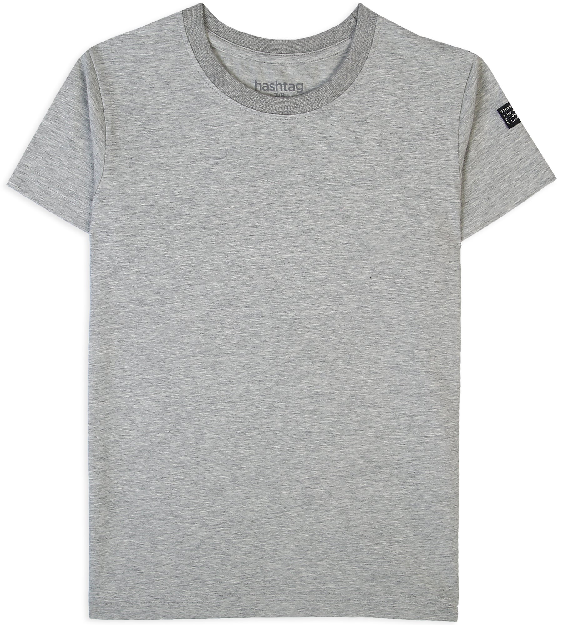 Boys Cotton Basic T-Shirt - Grey