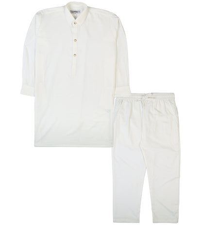 Boys Stitched 2 PCs - White