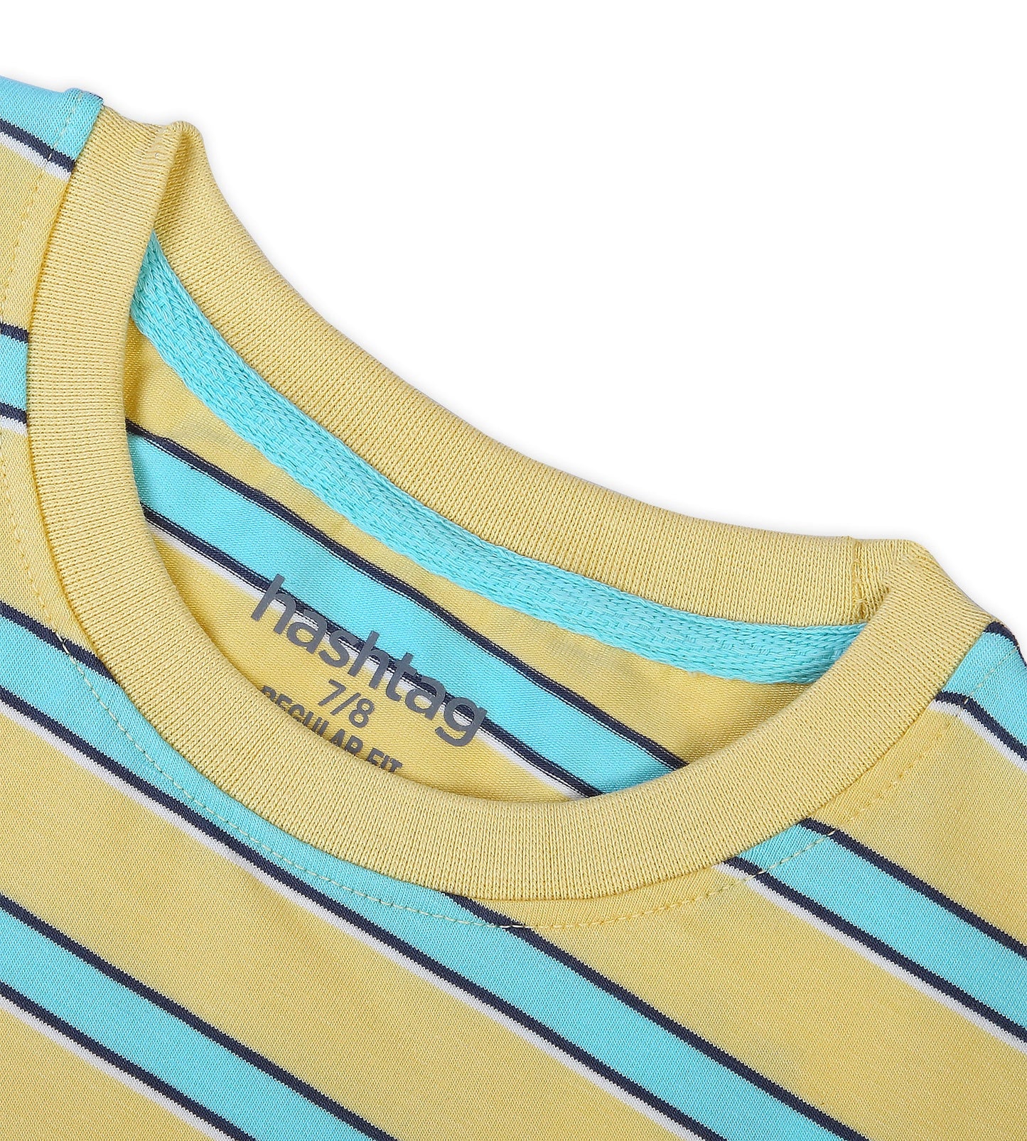 Boys Cotton Stripe T-Shirt - Yellow