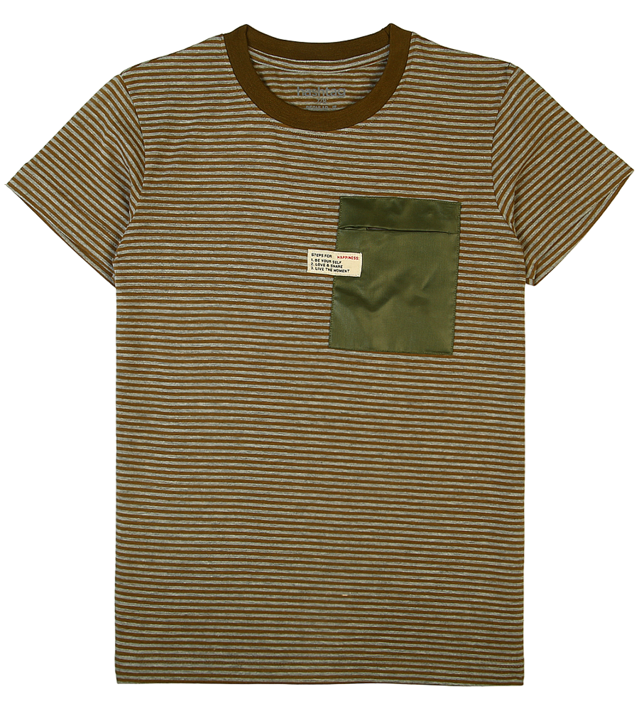 Boys Casual Striped T-Shirt - Olive