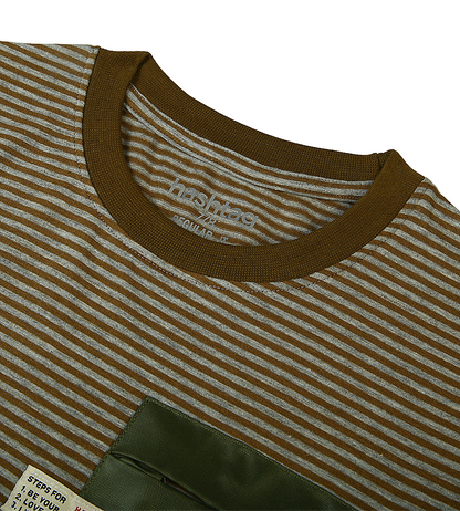 Boys Casual Striped T-Shirt - Olive