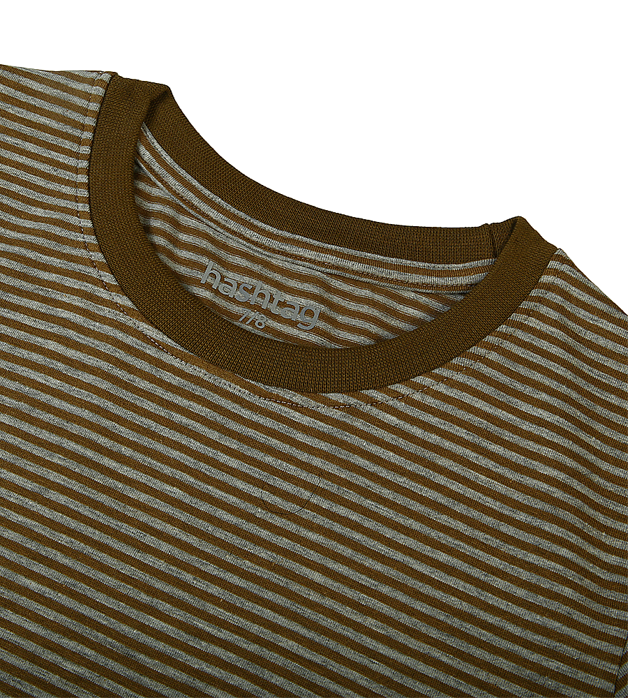 Boys Casual Striped T-Shirt - Olive