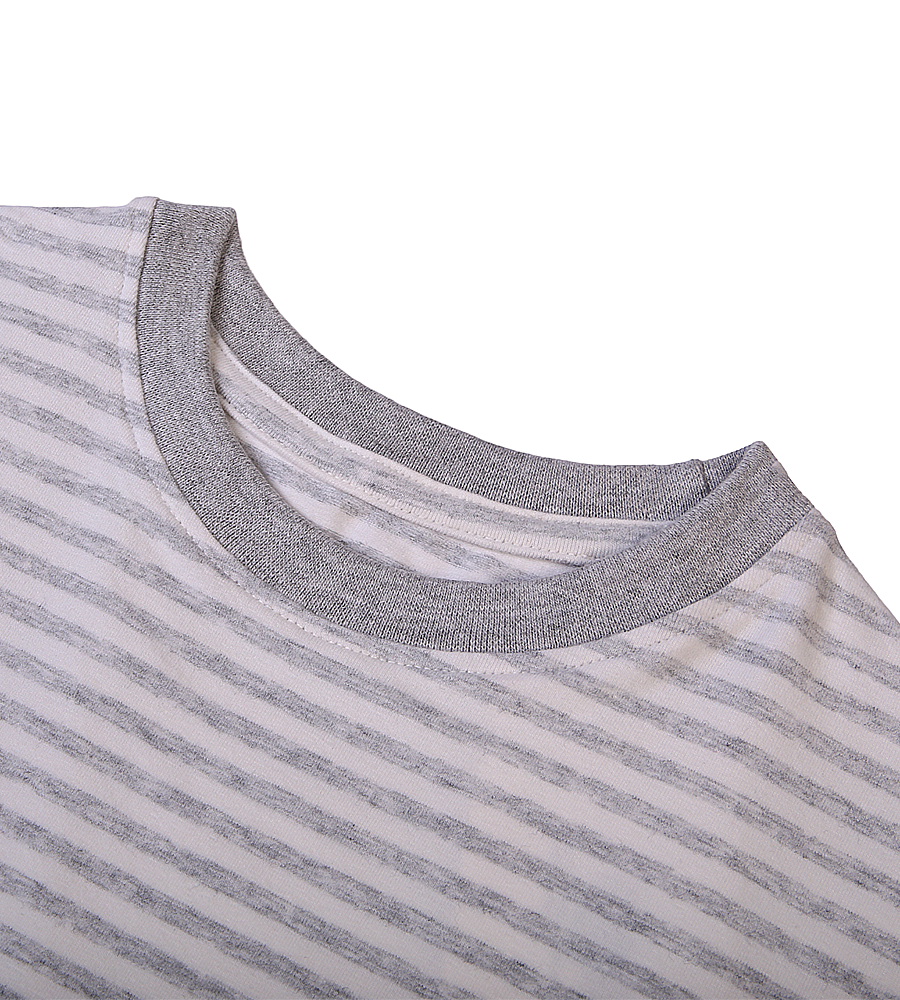 Girls Casual Striped T-Shirt - Grey