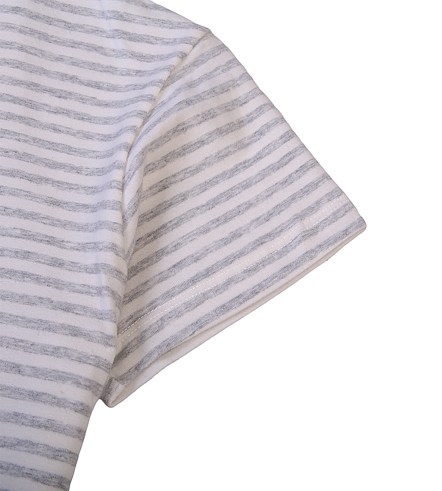 Girls Casual Striped T-Shirt - Grey